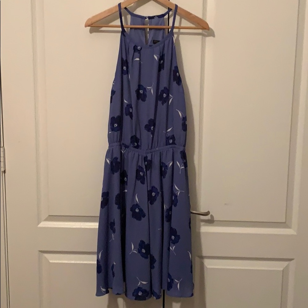Blue floral dress from Banana Republic